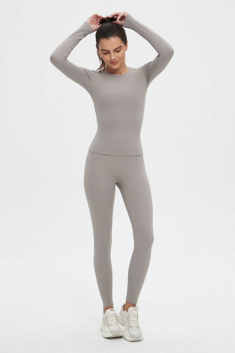 Abigail Buttery Soft Crew Neck Long Sleeve Active Top