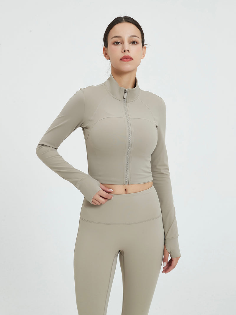Evelyn Sculpting Cropped Zip Jacket