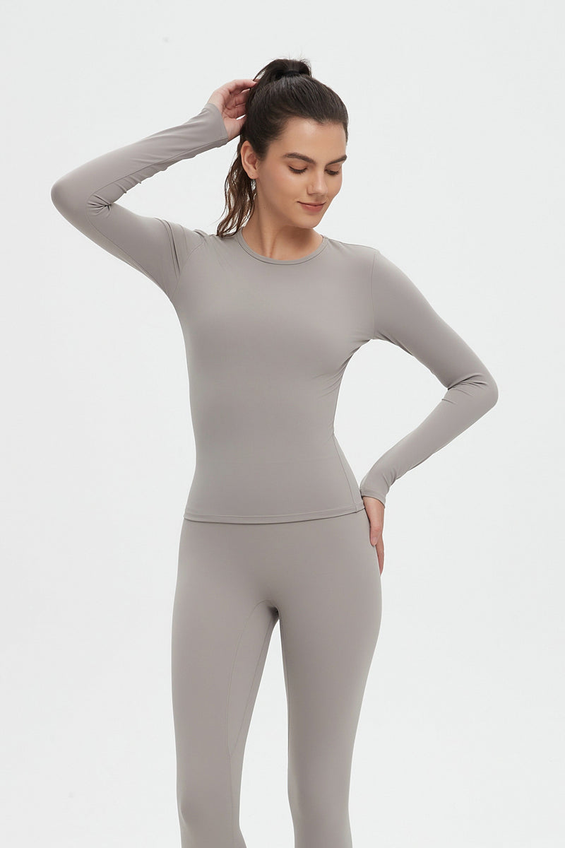 Abigail Buttery Soft Crew Neck Long Sleeve Active Top