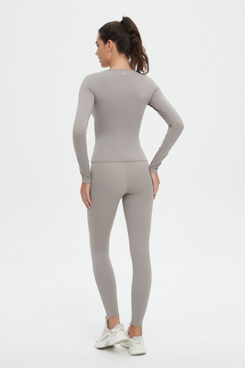 Abigail Buttery Soft Crew Neck Long Sleeve Active Top