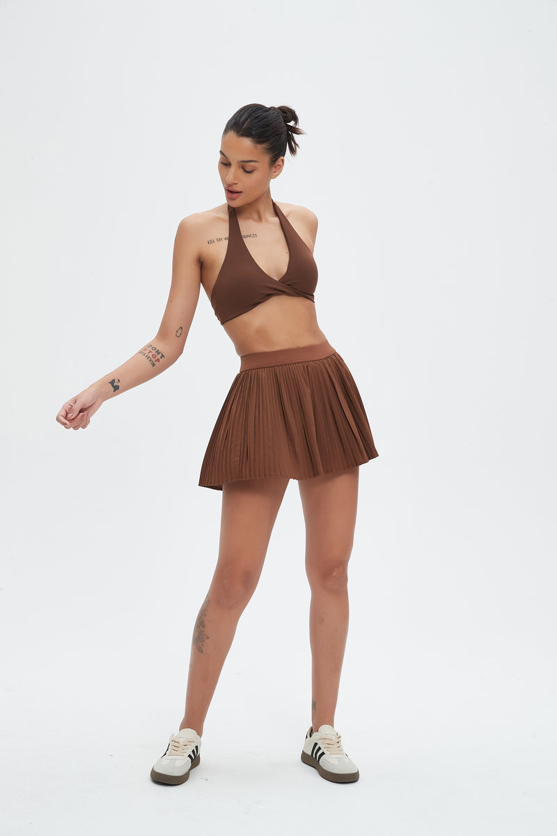 Chloe Twist Front Halter Neck Sports Bra