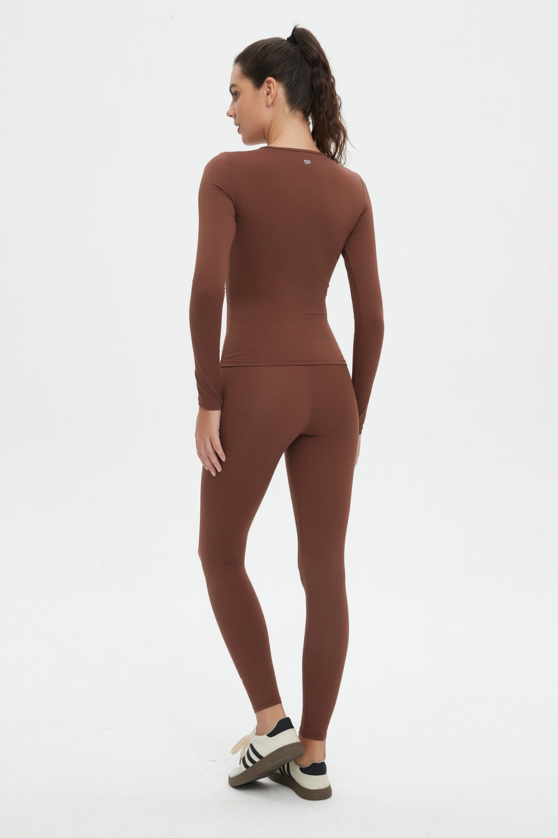 Abigail Buttery Soft Crew Neck Long Sleeve Active Top