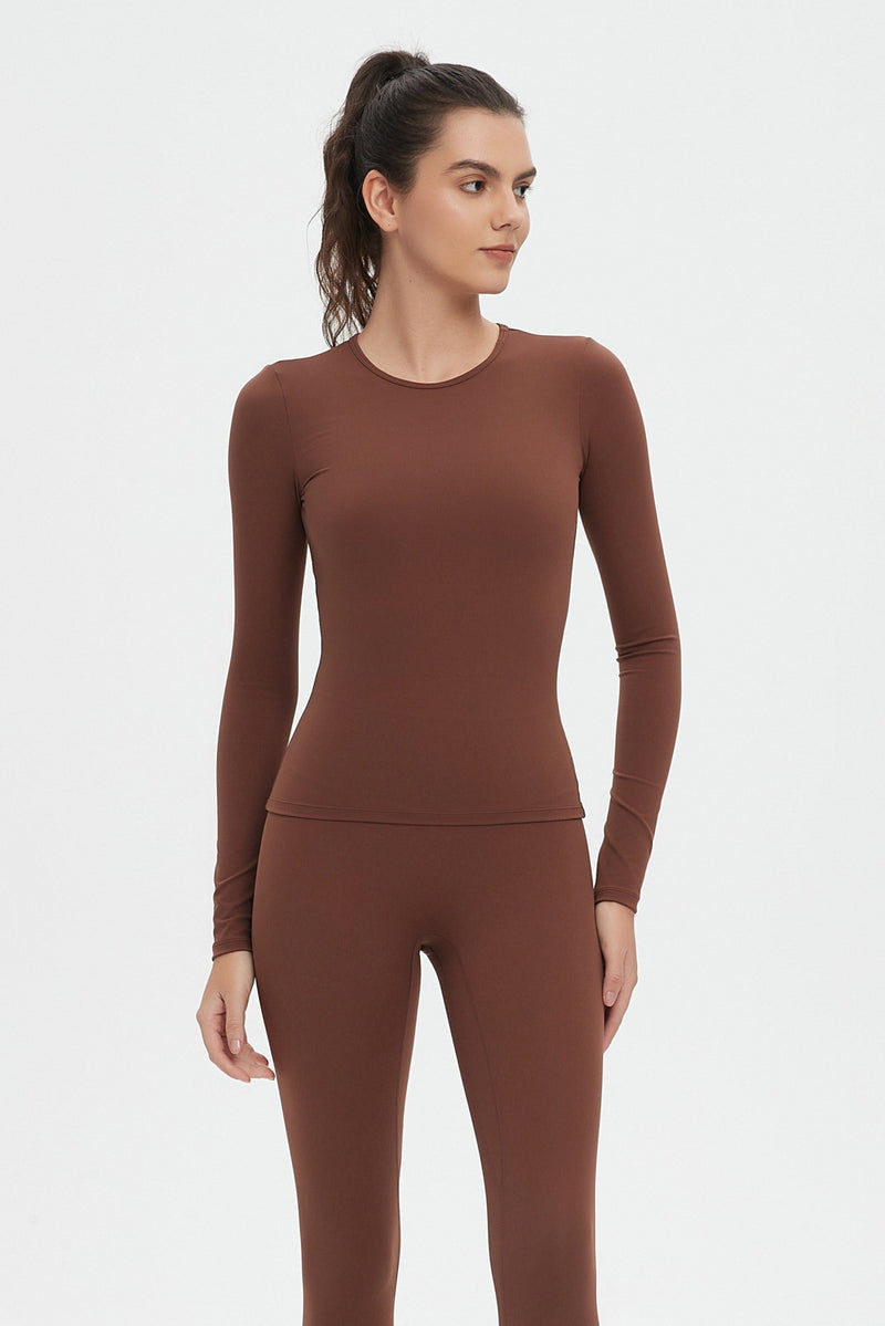 Abigail Buttery Soft Crew Neck Long Sleeve Active Top