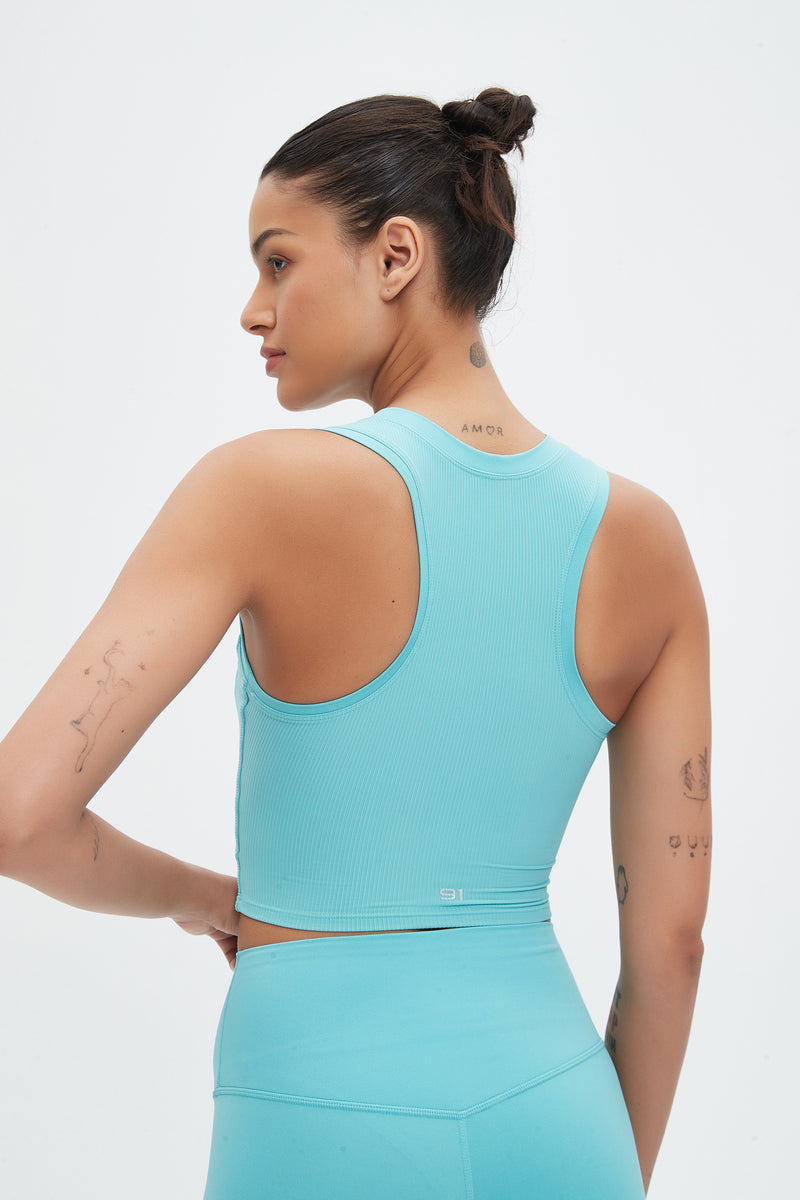 Malibu Ribbed Molded Cup Tank Top