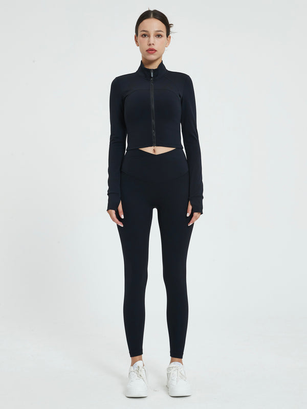 Evelyn Sculpting Cropped Zip Jacket