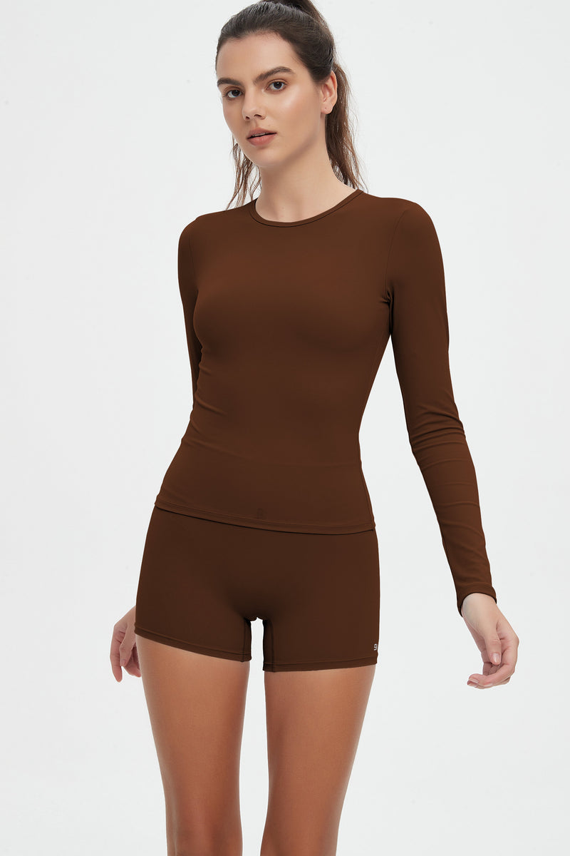 Abigail Long Sleeve Top & High Waist Short Activewear Set